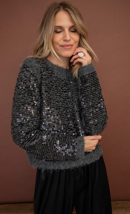 Soft Sequin Dark Grey - Sweater