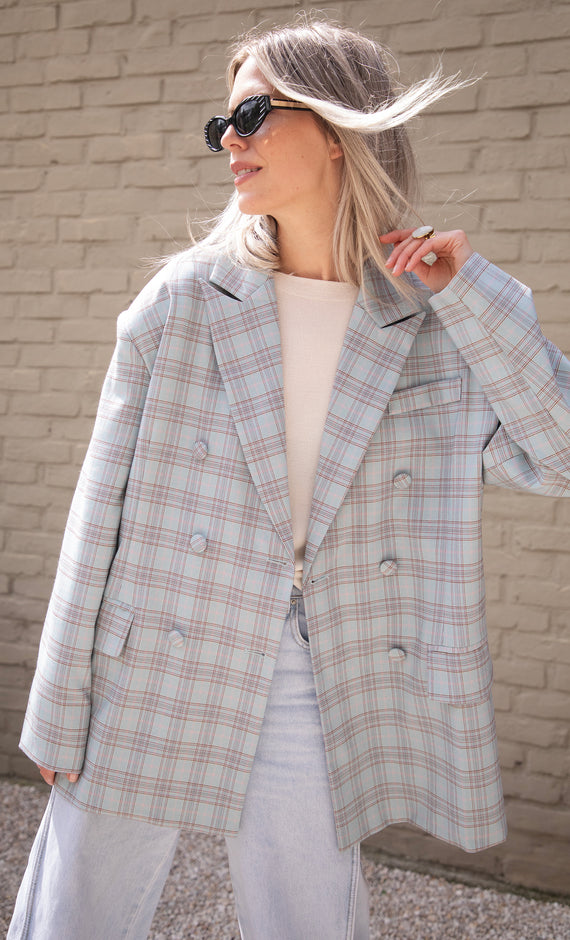 Charly Checked Soft Blue - Blazer