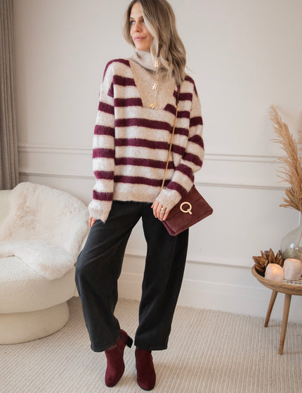 Stripes So Soft Bordeaux/Beige - Trui