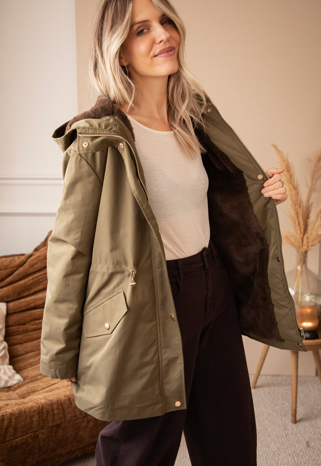 Jacke - The Warm Side - Khaki/Braun