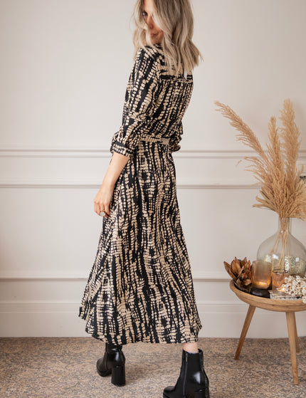 Serpentina Black/Beige - Maxi Jurk