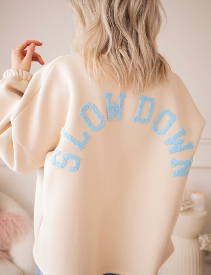 Lily Slow Down Beige/Baby Blue - Sweater