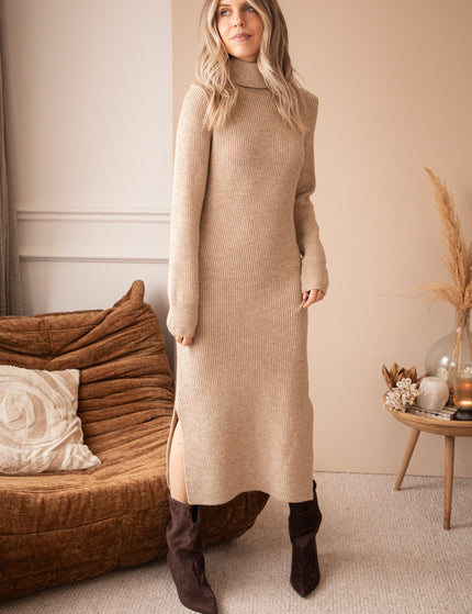 Caroll Taupe - Sweater Dress