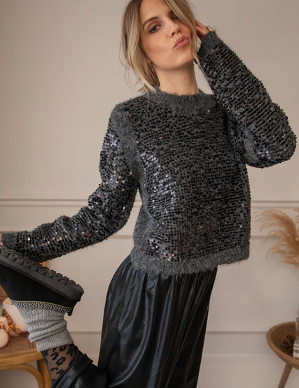 Soft Sequin Dark Grey - Sweater