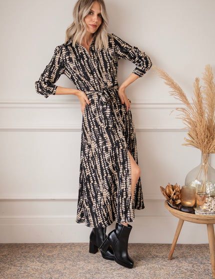Serpentina Black/Beige - Maxi Jurk
