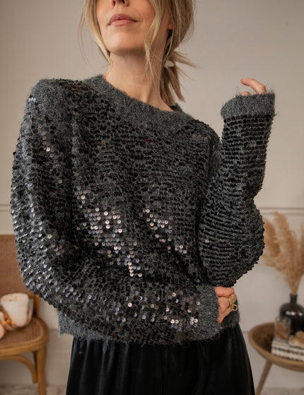 Soft Sequin Dark Grey - Sweater