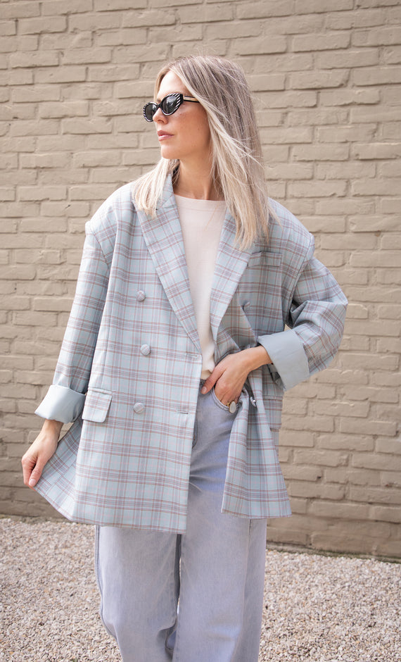 Charly Checked Soft Blue - Blazer