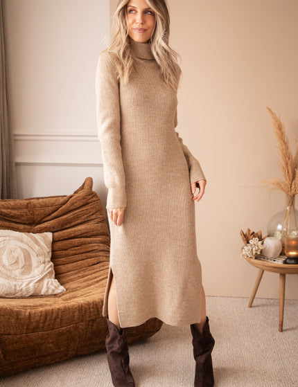 Caroll Taupe - Sweater Dress