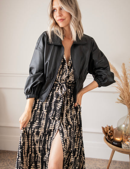 Serpentina Black/Beige - Maxi Jurk