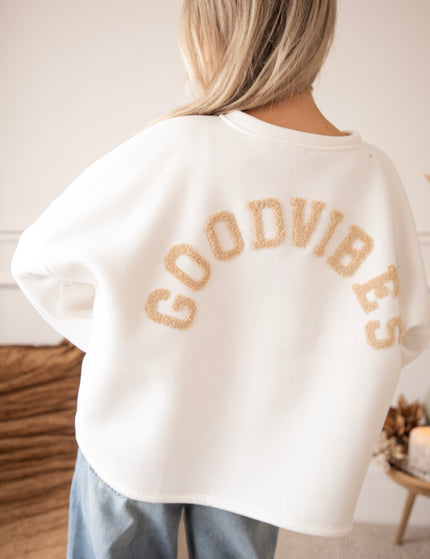 Pullover - Lily Good Vibes - Offwhite/Taupe