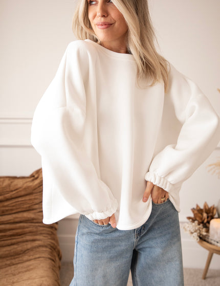 Pullover - Lily Good Vibes - Offwhite/Taupe