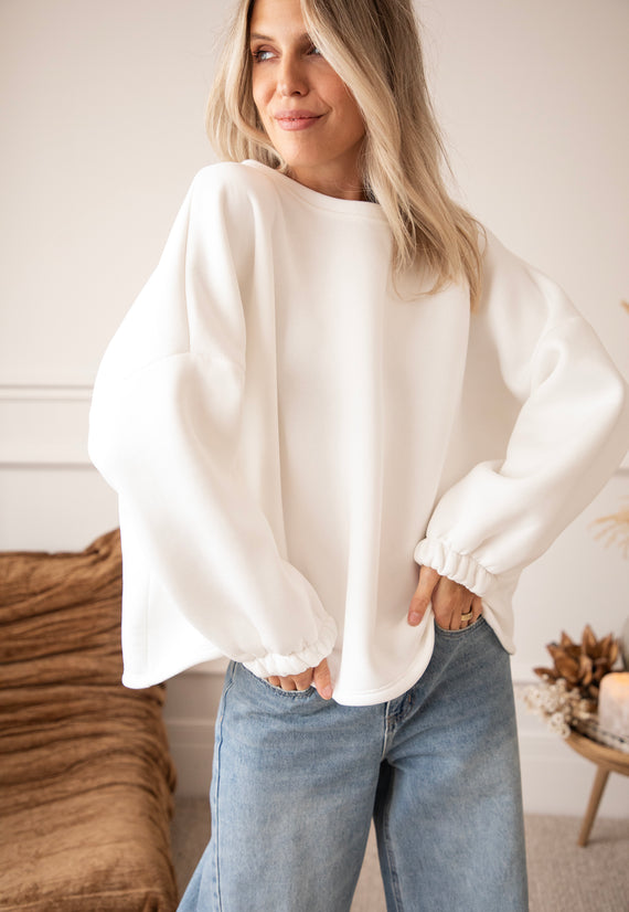 Lily Good Vibes Off White/Taupe - Sweater