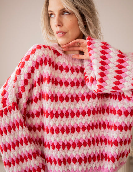 Bubbly Dreams Baby Pink/Red - Trui