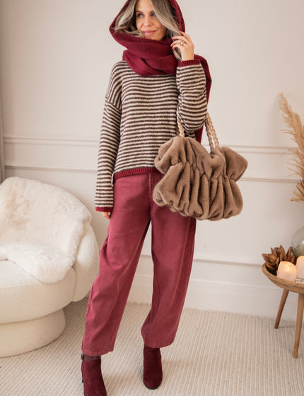 Simply Striped Beige/Choco - Trui