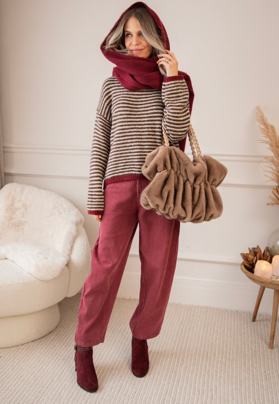 Simply Striped Beige/Choco - Trui