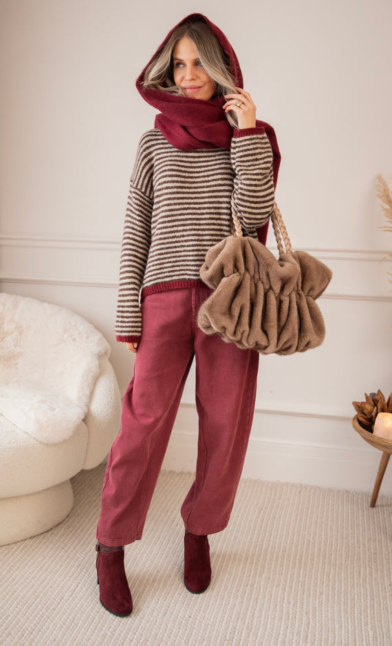 Simply Striped Beige/Choco - Sweater