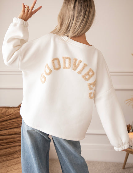 Pullover - Lily Good Vibes - Offwhite/Taupe