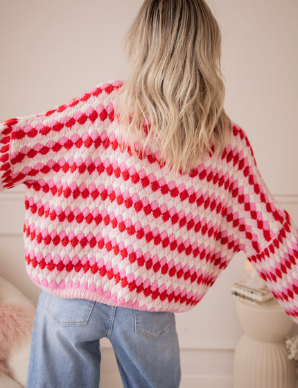 Bubbly Dreams Baby Pink/Red - Trui