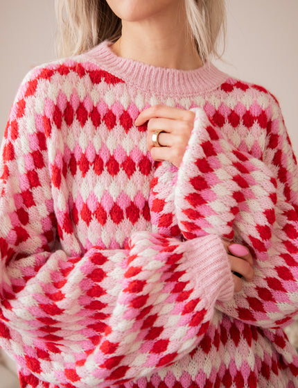 Bubbly Dreams Baby Pink/Red - Trui