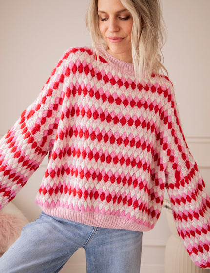 Bubbly Dreams Baby Pink/Red - Trui