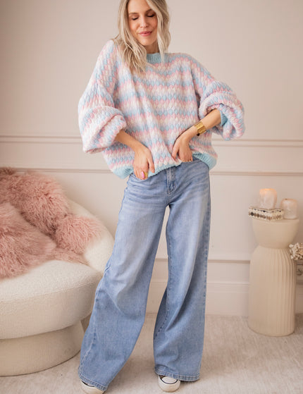 Bubbly Dreams Baby Blue/Baby Pink - Trui