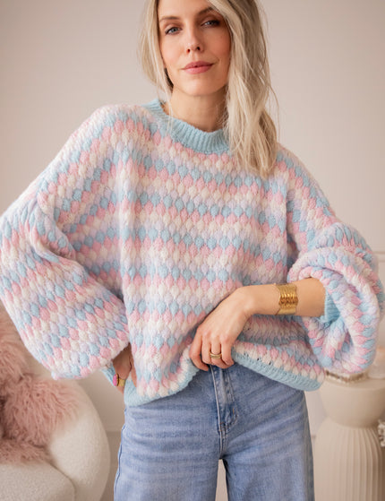 Bubbly Dreams Baby Blue/Baby Pink - Trui