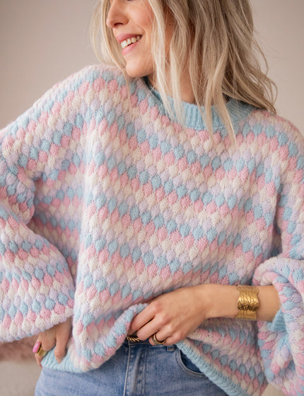 Bubbly Dreams Baby Blue/Baby Pink - Trui