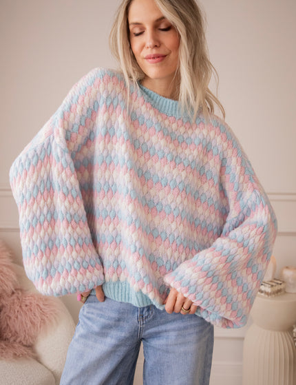 Bubbly Dreams Baby Blue/Baby Pink - Trui