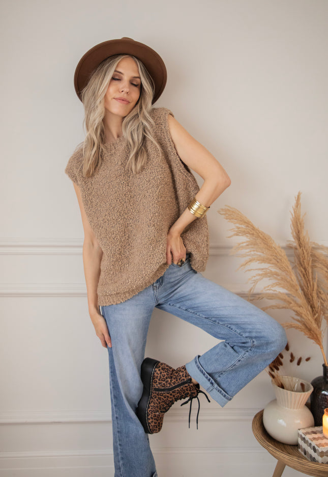 Amber Woolen Camel - Debardeur 