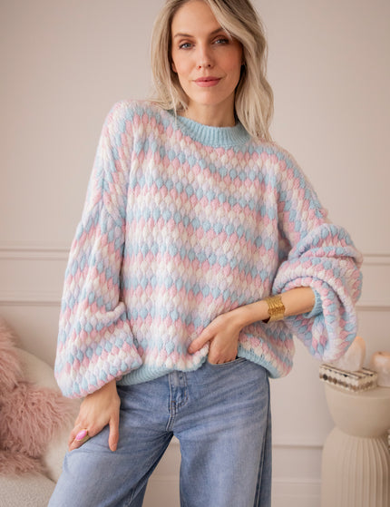 Bubbly Dreams Baby Blue/Baby Pink - Trui