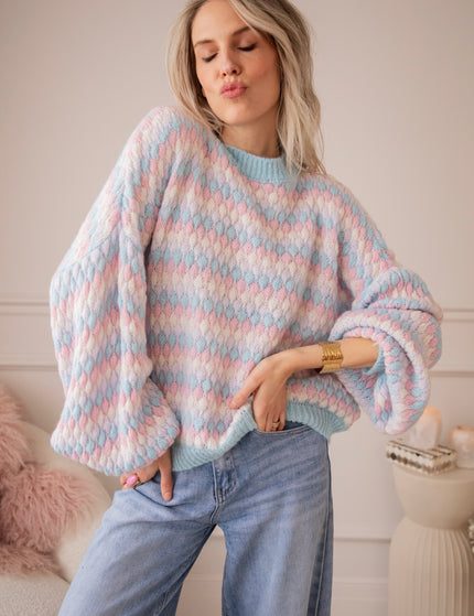 Bubbly Dreams Baby Blue/Baby Pink - Trui