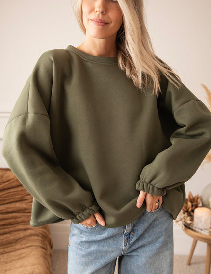 Lily Momlife Army Green/Beige - Sweater