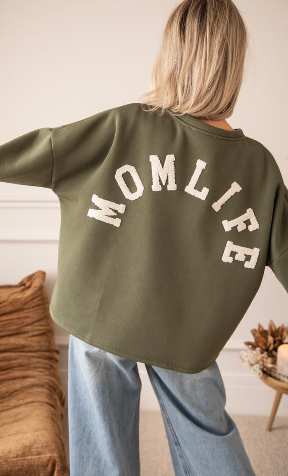 Lily Momlife Army Green/Beige - Sweater