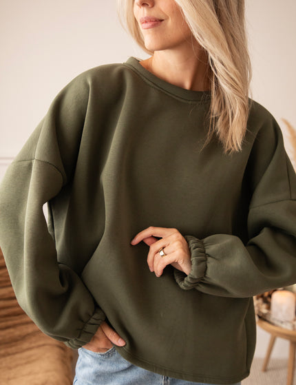 Lily Momlife Army Green/Beige - Sweater