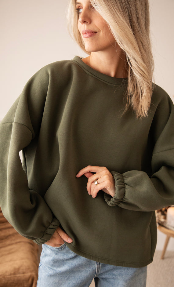 Lily Momlife Army Green/Beige - Sweater
