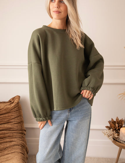 Lily Momlife Army Green/Beige - Sweater