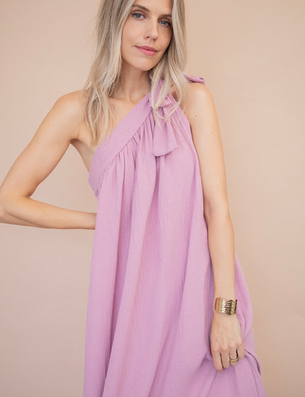 Maxikleid - Bow One Shoulder - Mauve