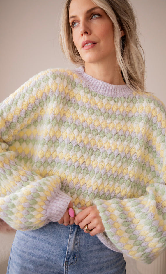 Bubbly Dreams Lila/Yellow - Trui