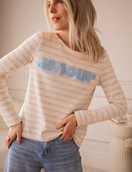 Amour Stripes Lila/Blue - Longsleeve