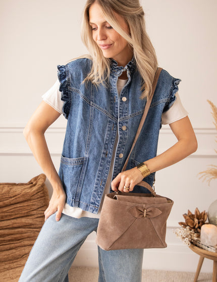 Sleeveless Ruches  Blue - Jacket