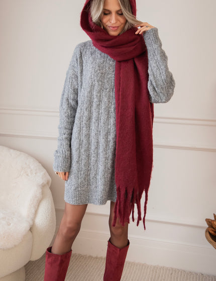 Cable Charm Dark Grey - Sweater Dress