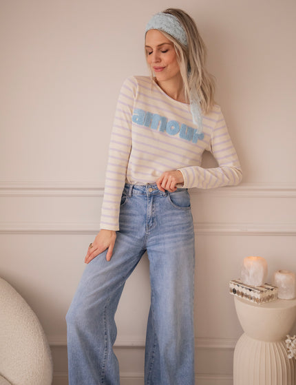 Amour Stripes Lila/Blue - Longsleeve