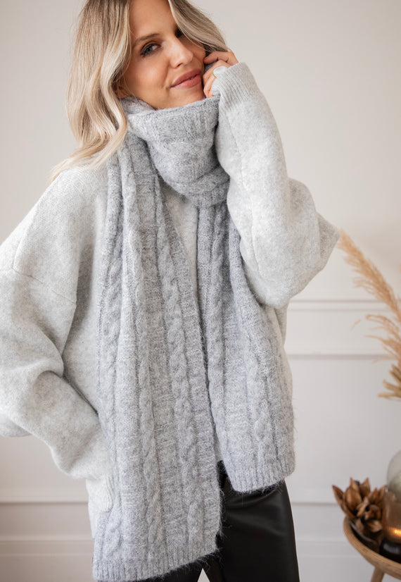 Schal - Cassie Cable - Grau