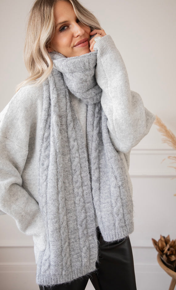 Cassie Cable Grey - Scarf