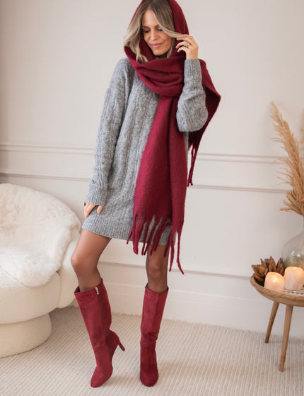 Cable Charm Dark Grey - Sweater Dress