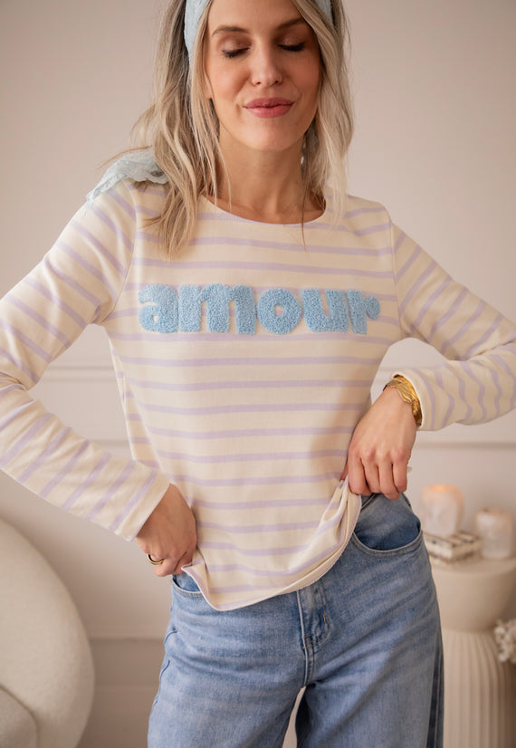 Amour Stripes Lila/Blue - Longsleeve