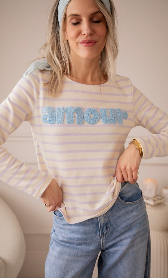 Amour Stripes Lila/Blue - Longsleeve