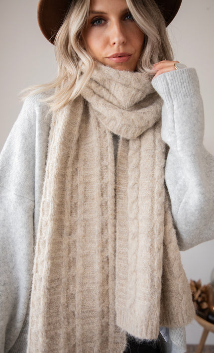 Cassie Cable Beige - Scarf