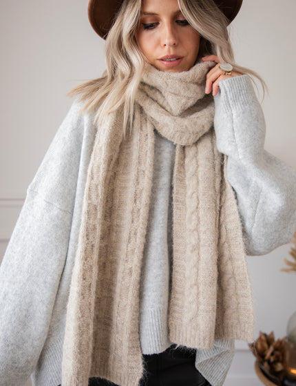 Cassie Cable Beige - Scarf