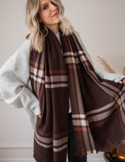 Liva Plaid Brown - Scarf